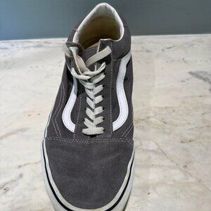 Vans Gray/White Old Skool Men's Low-Top Canvas Classic, Size 12